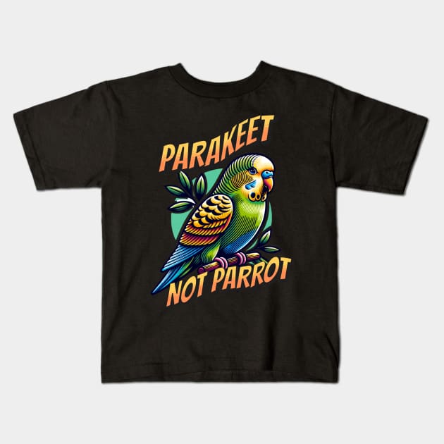 Parakeet, not Parrot Kids T-Shirt by Bellinna